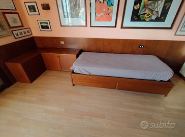 letto singolo + mobile contenitore basso