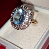 ANELLO ORO 9Kt PIETRA AZZURRA 