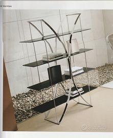Libreria ditta tonin in metallo cromato