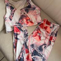Set Sportivo top+leggings-colori vari taglia S/M