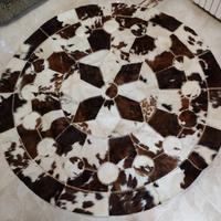 Tappeto in pelle bovina con stella in pelle di muc