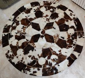 Tappeto in pelle bovina con stella in pelle di muc