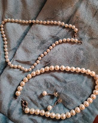 2 collana perle e orecchini 