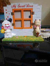 Raro Portafoto Vintage Hello Spank & Micia - 3d