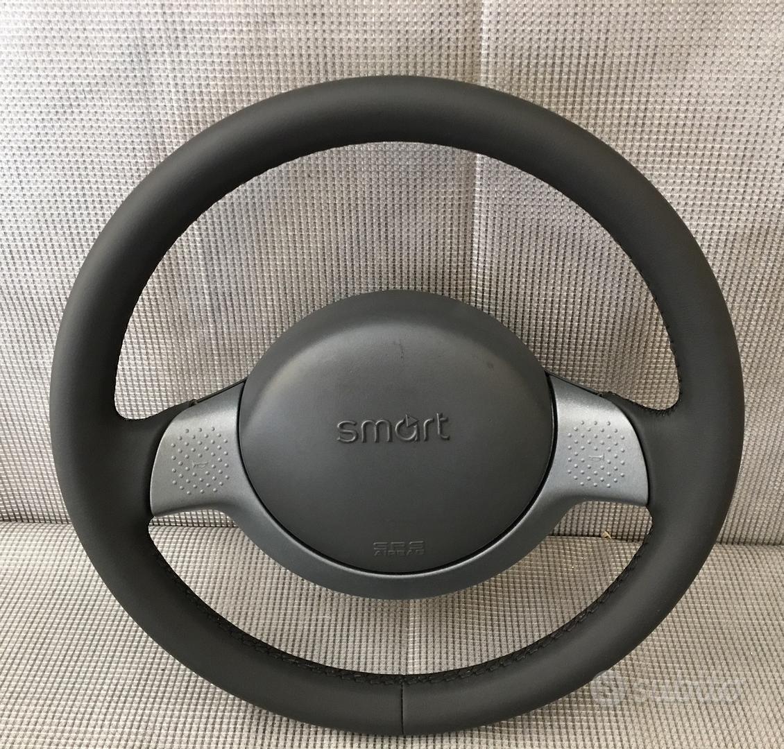 PELLE COPRI VOLANTE PER SMART FORTWO NERO SEAM