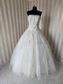 abito da sposa nuovo con cartellino taglia 44 bian