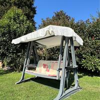 Dondolo da giardino 3 posti con cuscini e parasole