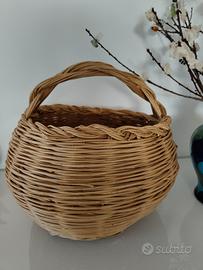 Paniere Vimini Artigianale Anni '80 