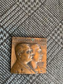 Placchetta Bronzo Nozze Caimi 1937 Stab Johnson