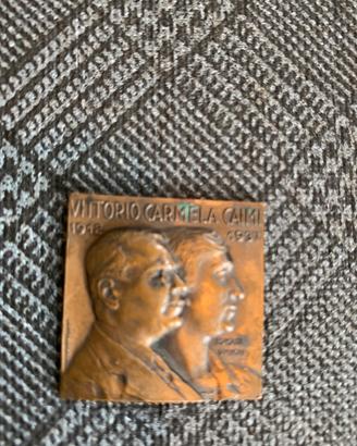 Placchetta Bronzo Nozze Caimi 1937 Stab Johnson