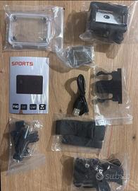 Action cam con accessori 