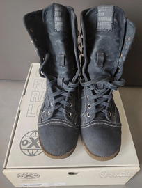 Tronchetti/Anfibi OXS in tela bleu, taglia 35