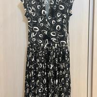 Abito Vintage Mango Scollo V Vestito Lungo Pieghe