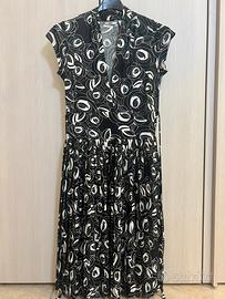 Abito Vintage Mango Scollo V Vestito Lungo Pieghe