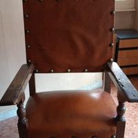 Poltrona trono antica da ufficio