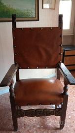 Poltrona trono antica da ufficio