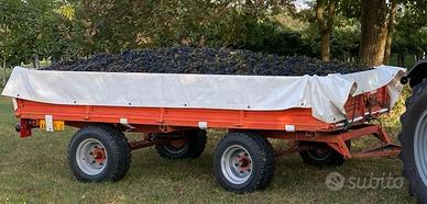 Rimorchio agricolo carro uva per vendemmia manuale