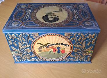 Scatola in latta primi ‘900 caffè Luigi Rossa