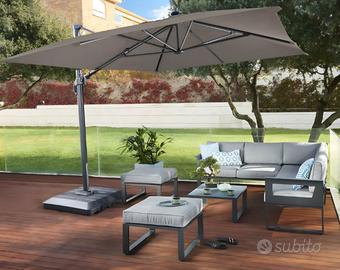 OMBRELLONE SONORA NATERIAL LED ALLUMINIO CON TELO