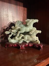 oggetto orientale in giada - cavalli