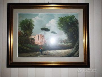 Quadro: paesaggio di campagna con donna