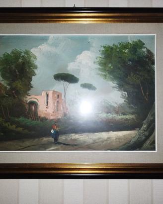 Quadro: paesaggio di campagna con donna