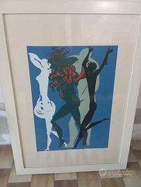 Quadro Umberto Del Negro, Serigrafia,1980, "Prova"