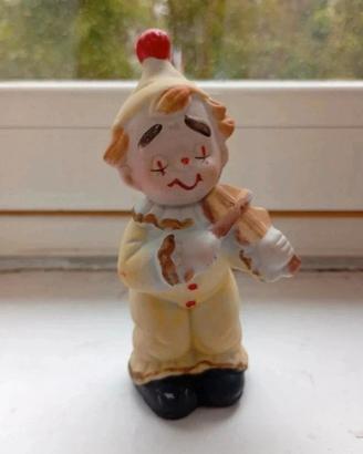 statuina clown violinista vintage 