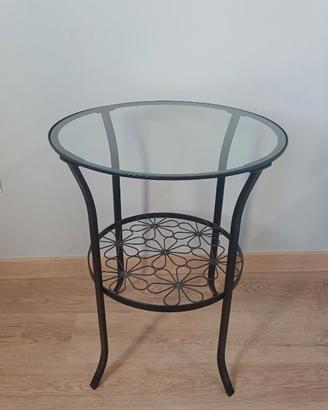 Tavolino da salotto in vetro e acciaio nero IKEA
