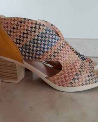 Scarpe ottime da donna in pelle multicolor n. 40