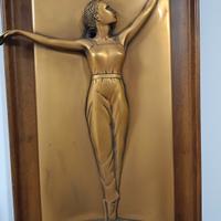 Art déco bassorilievo anni 50-70 bronzo/ottone