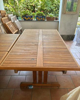 Tavolo di teak con prolunga