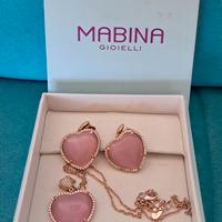 Parure Mabina cuore rosa