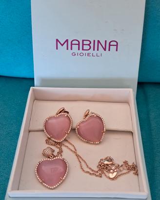 Parure Mabina cuore rosa