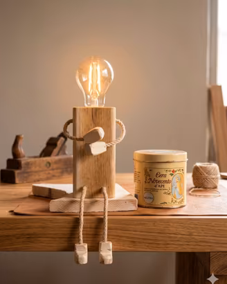 Lampada "Omino Pensieroso" Design unico e solidale