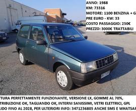 Autobianchi Y10 Fire 1988 LX - GPL VALIDO 2028