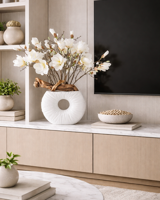 Magnolia artificiale con fiori bianchi- Perla
