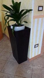 Porta vaso in legno color mokka con doppiofondo