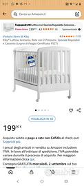 Culla con materasso e cuscino