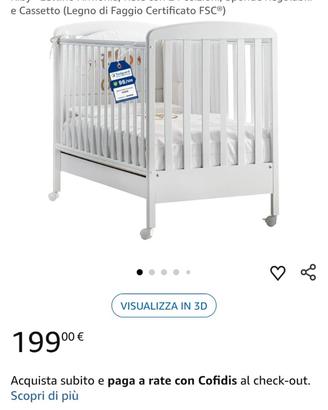 Culla con materasso e cuscino