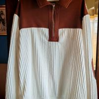 maglione uomo bianco e marrone 