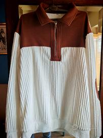 maglione uomo bianco e marrone 