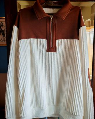 maglione uomo bianco e marrone 