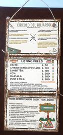 insegna sala biliardo bar carambola stecca biglie