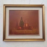 Quadro con antichi oggetti in rame di Patelli 