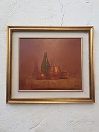 Quadro con antichi oggetti in rame di Patelli 