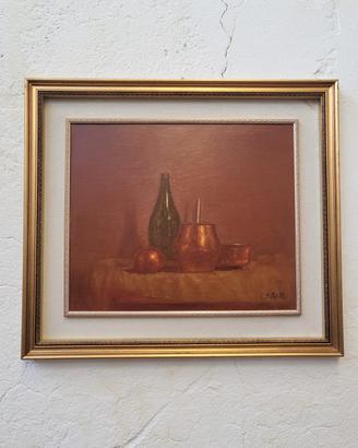 Quadro con antichi oggetti in rame di Patelli 