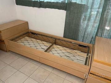 letto singolo con cassettiere 