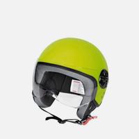 Casco jet giallo fluo, visiera trasparente taglia 