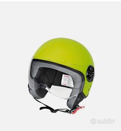 Casco jet giallo fluo, visiera trasparente taglia 
